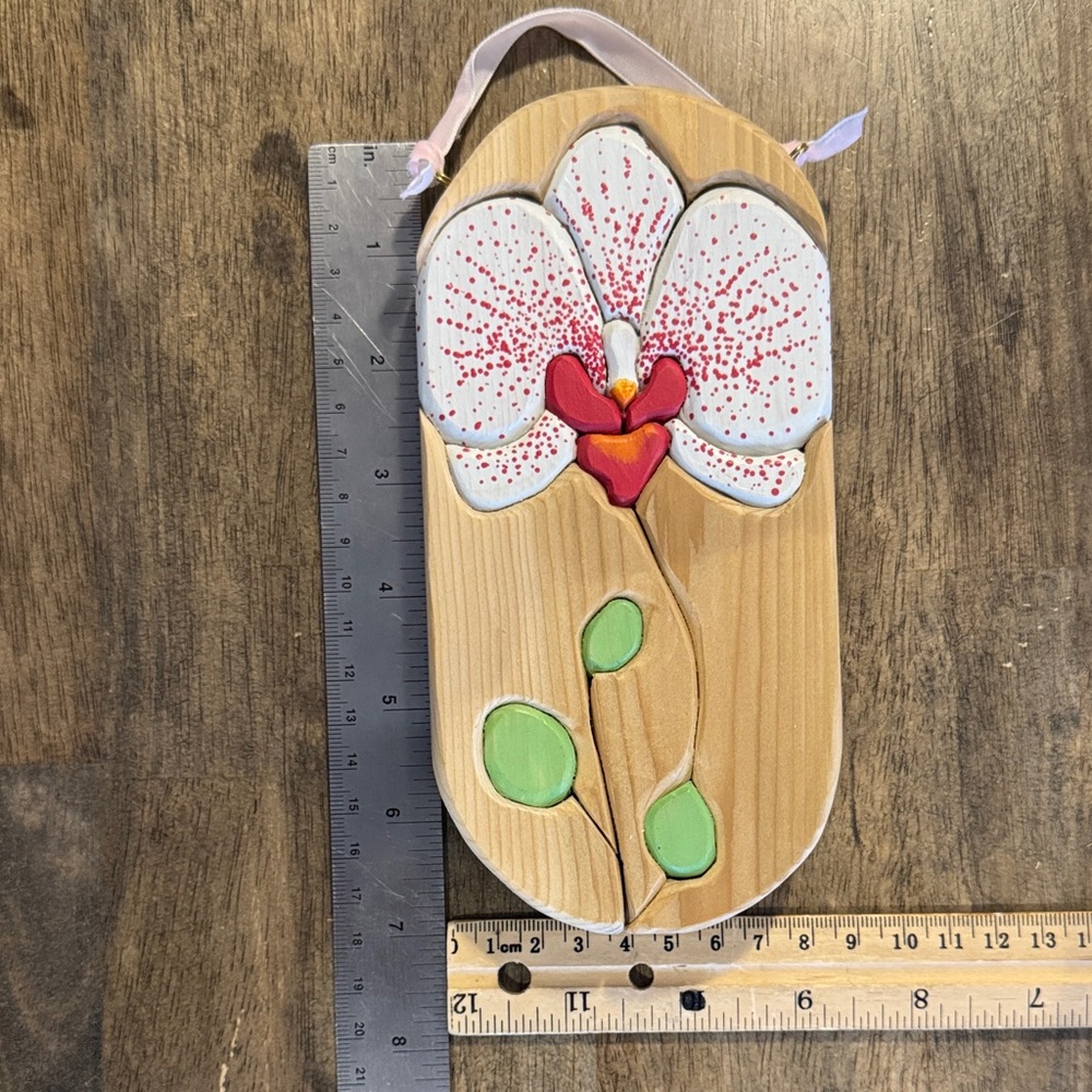 Floral Wall Hanging with Pink Orchid Design - Picture 3 of 5